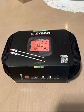 NEW! Nutricher EasyBBQ Wireless BBQ Thermometer - Black with Red Display